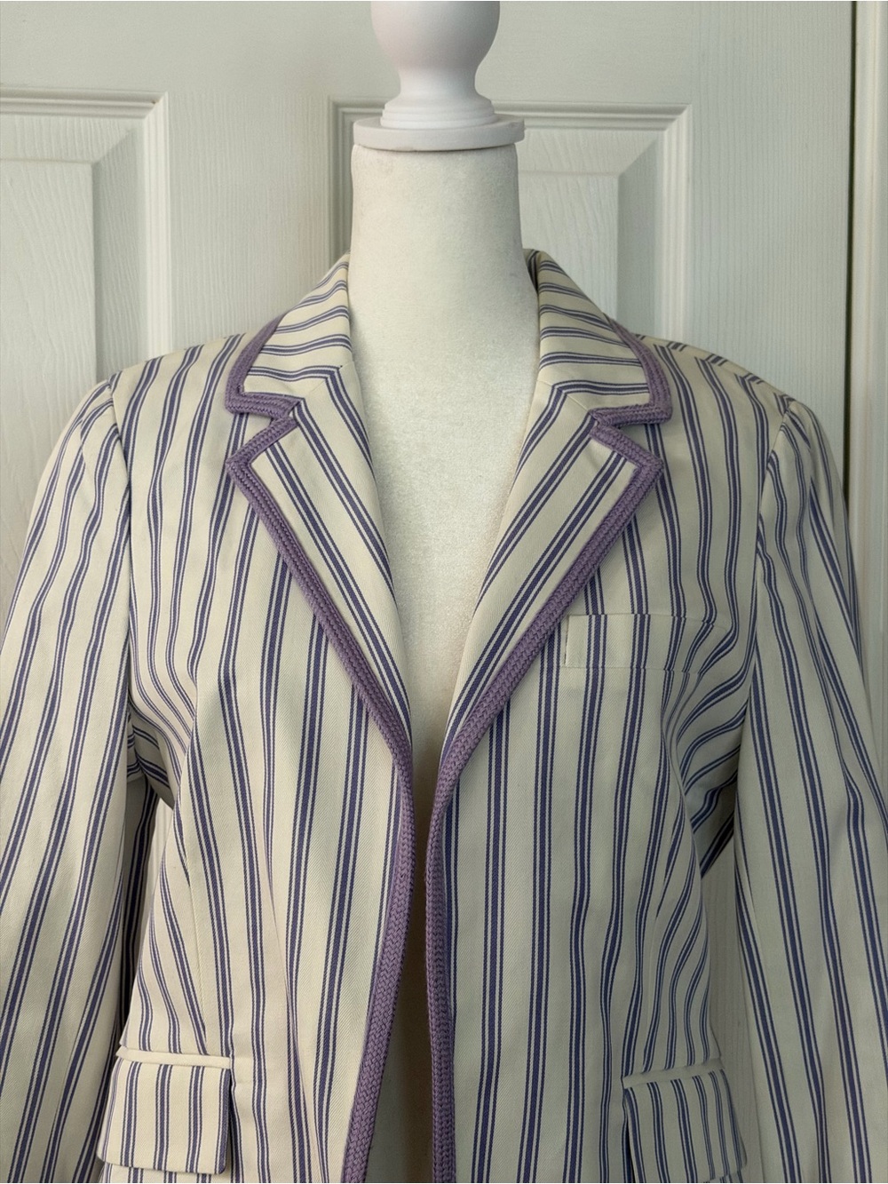 Tory Burch Lavender Striped Blazer - Picture 3 of 10